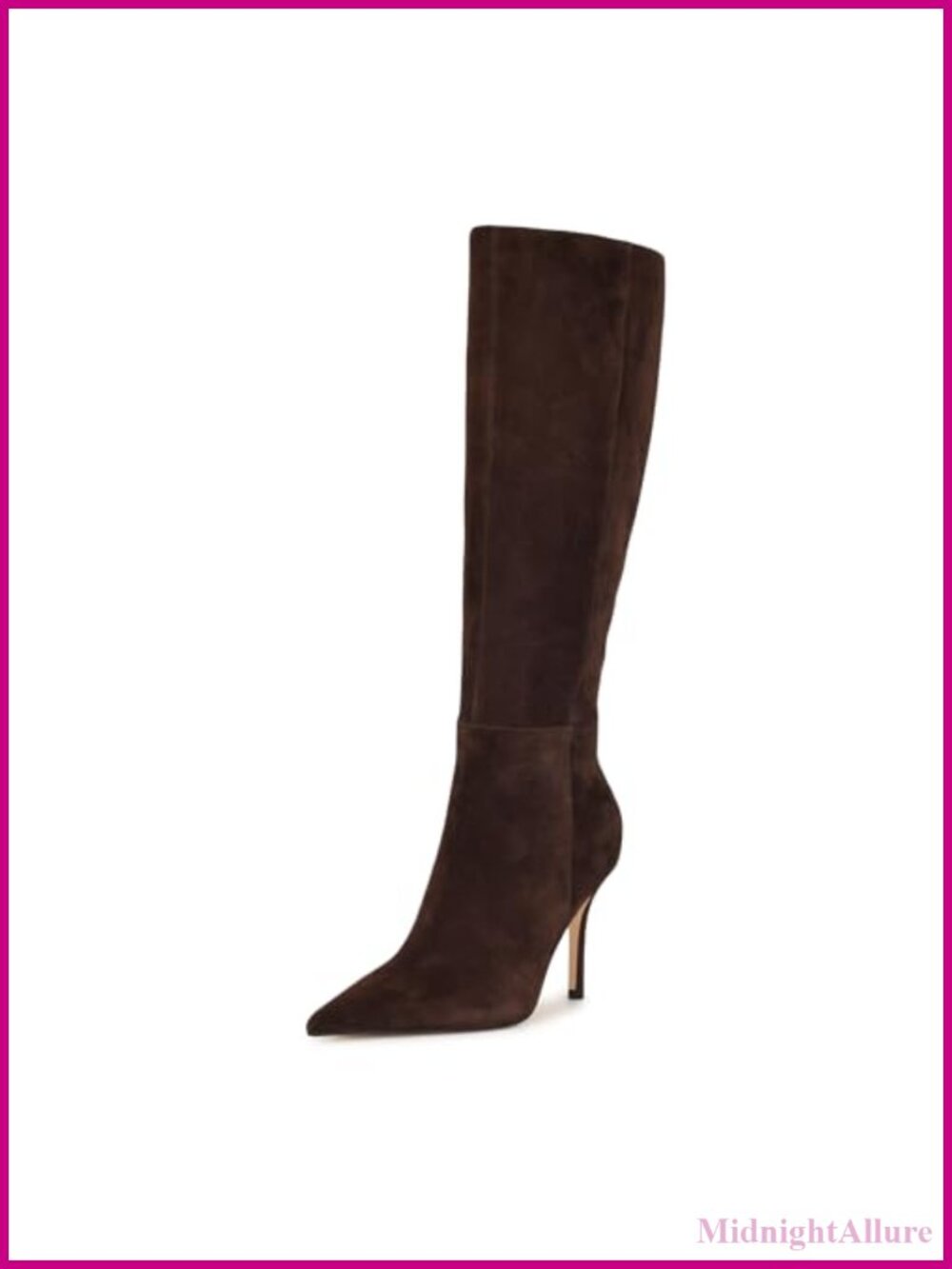 Nine West Gerty Suede Stiletto Knee-High Dress Boots Pointy Toe